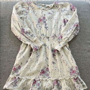 Girls Love Shack Fancy Floral Long Sleeve Floral Dress 8-9Y